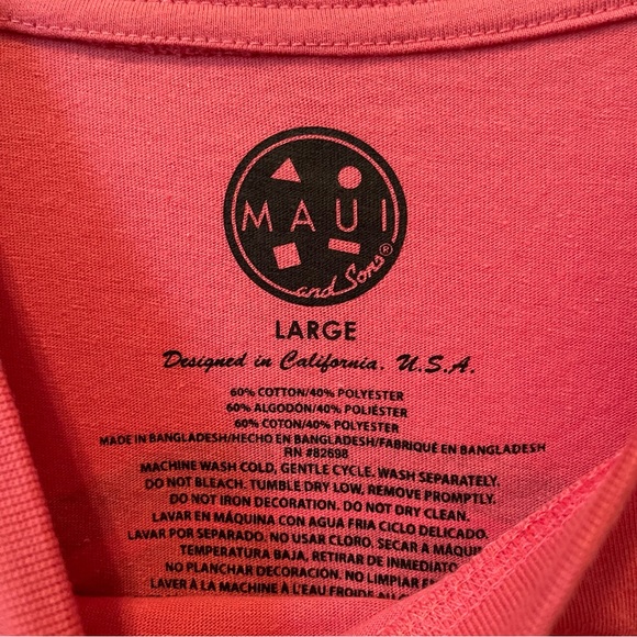 Maui & Sons “Cookie Logo” t-shirt (Deep Coral) - Picture 6 of 6